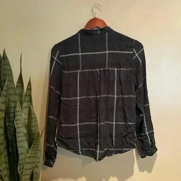 SANCTUARY BUTTON DOWN BLOUSE PLAID - Picture 2 of 4